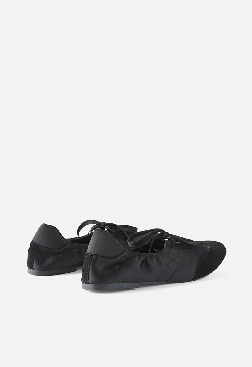 Cotton On - Harley Ruched Ballet - black satin.