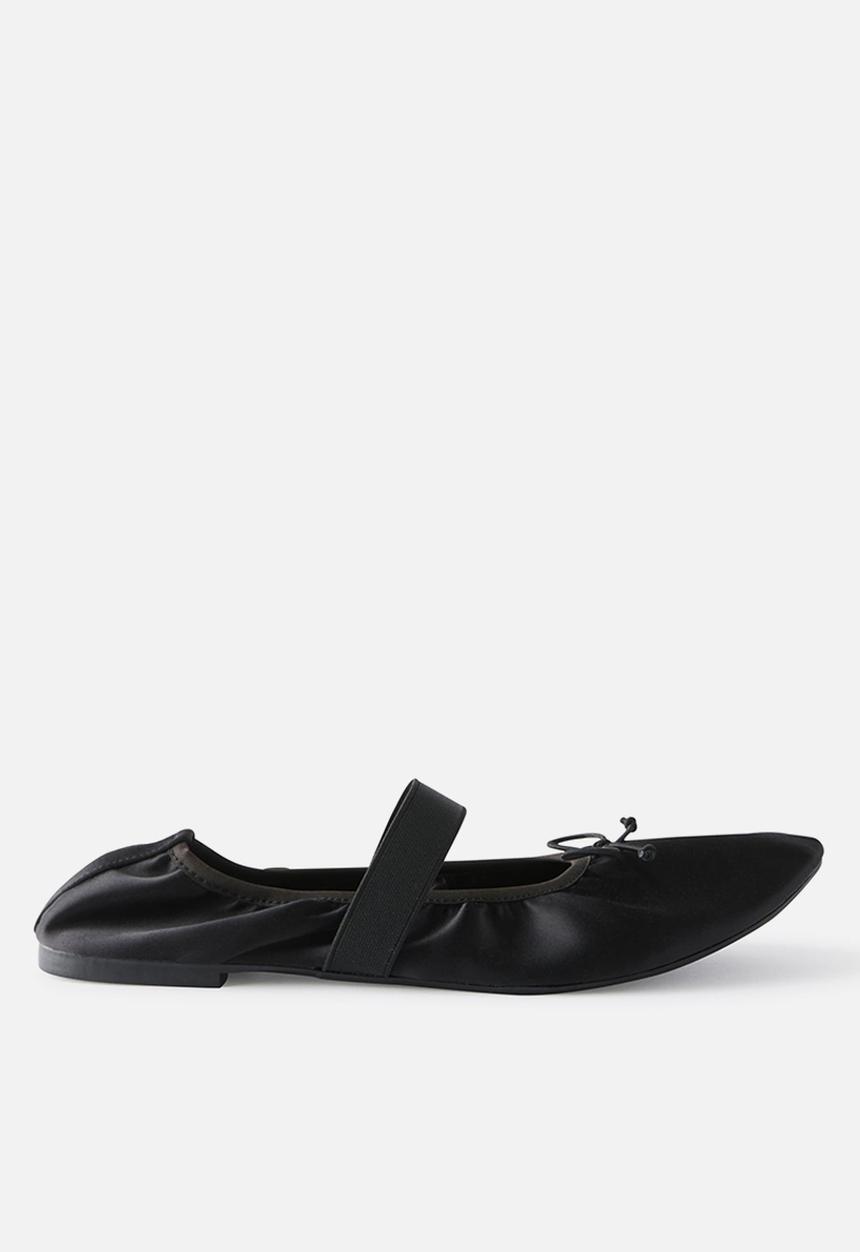 Cotton On - Remy ruched ballet - black satin
