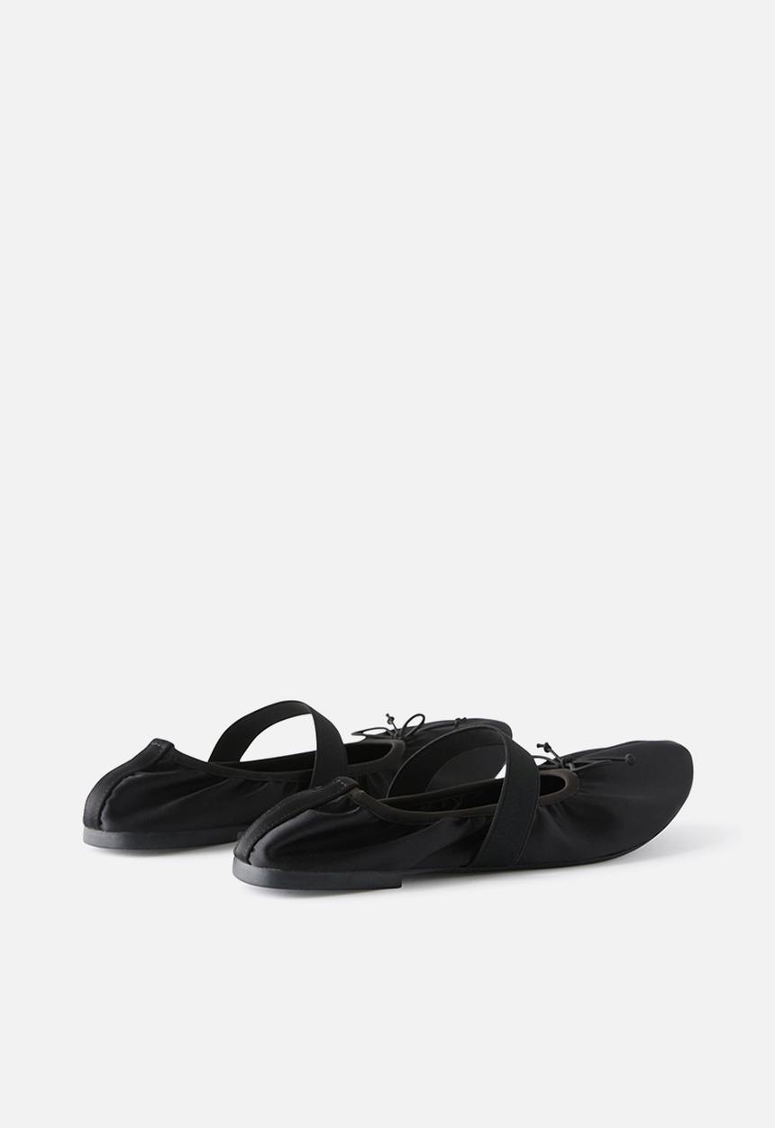 Cotton On - Remy ruched ballet - black satin