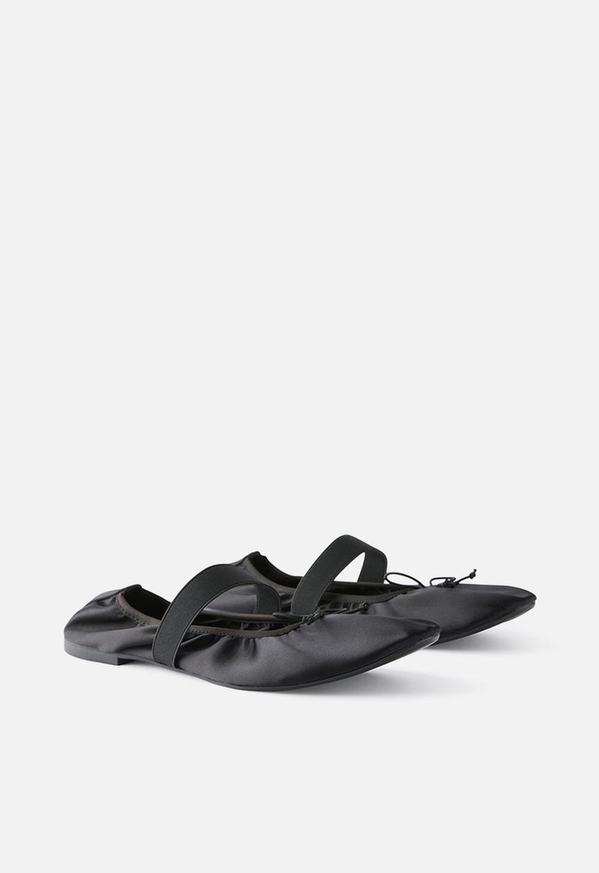 Cotton On - Remy ruched ballet - black satin