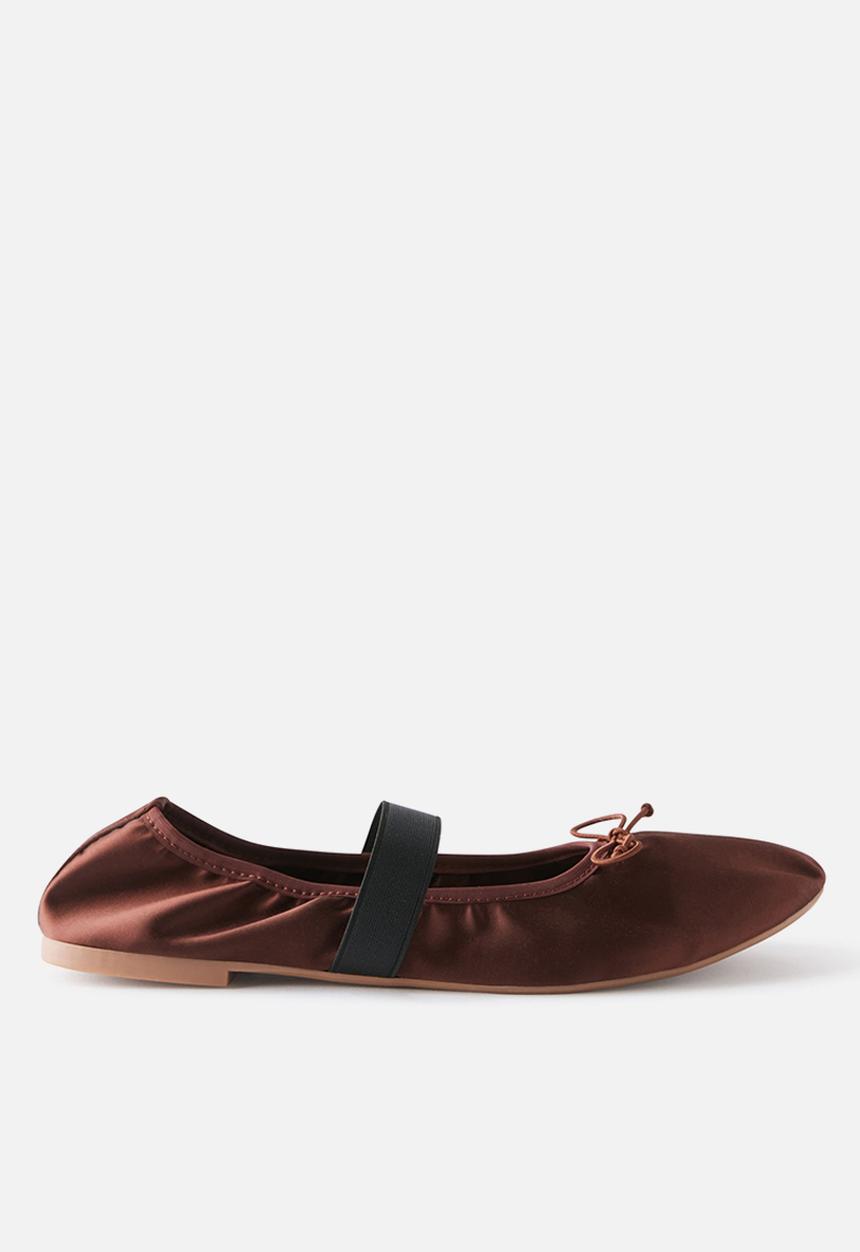 Cotton On - Remy ruched ballet - choc satin