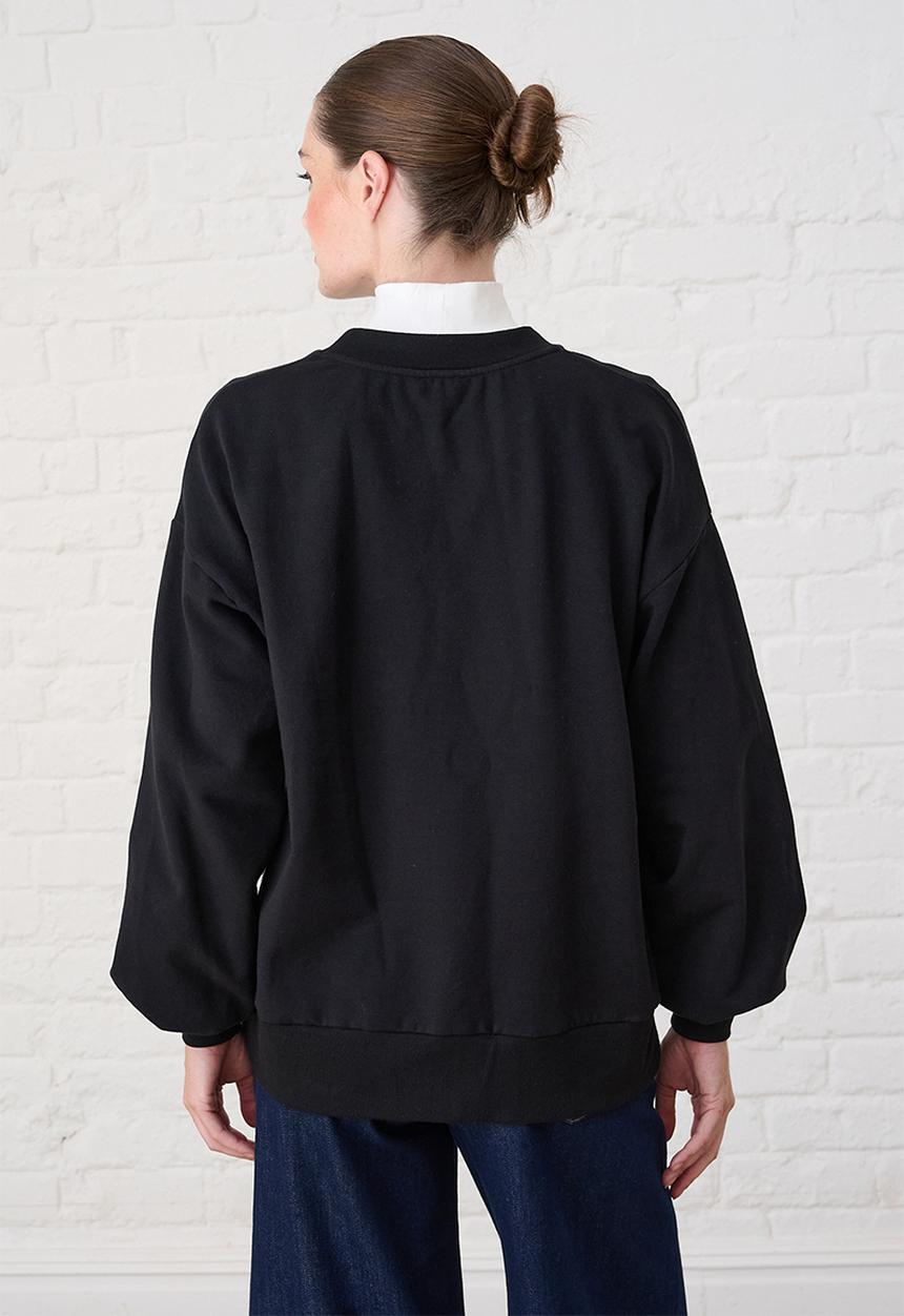 Me&B - Cornelli Face Sweat Top - Black