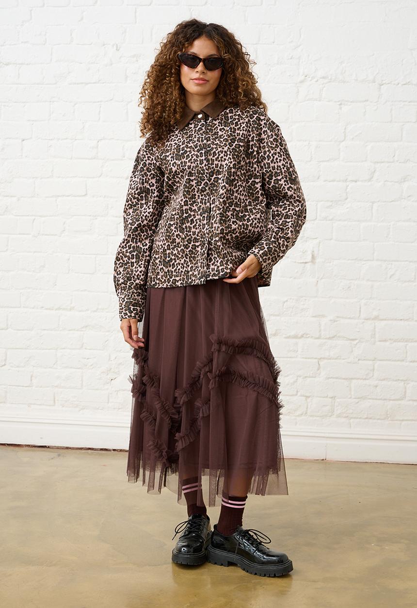 Me&B - Denim Barn Jacket - Pink Animal