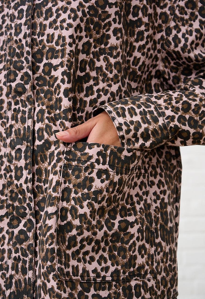 Me&B - Denim Barn Jacket - Pink Animal