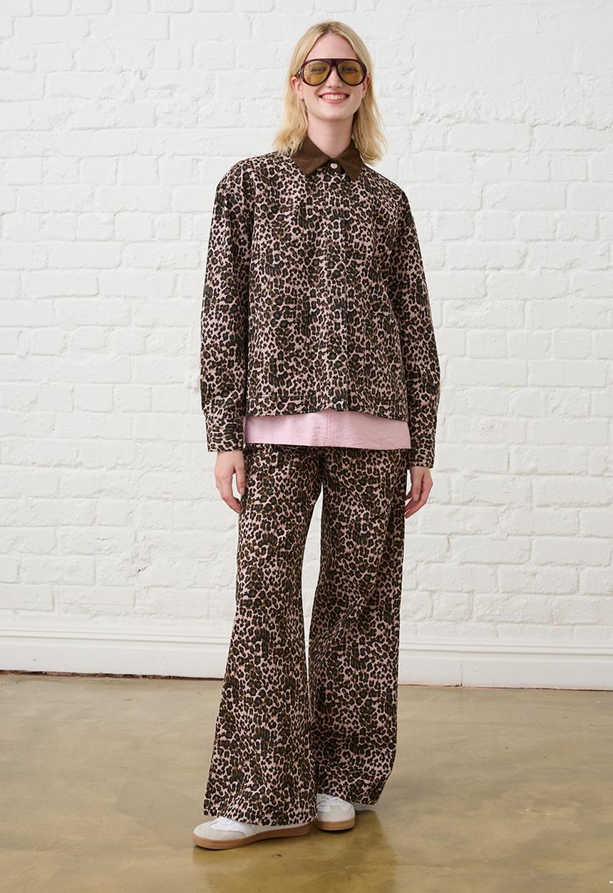 Me&B - Denim Barn Jacket - Pink Animal
