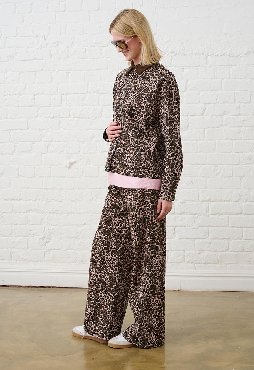 Me&B - Denim Barn Jacket - Pink Animal