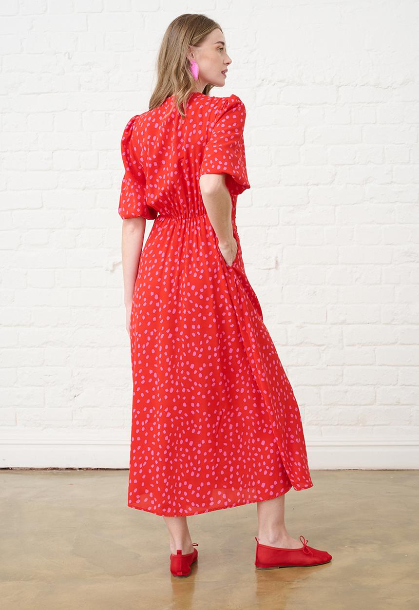 Me&B - Confetti Wrap Dress - Red