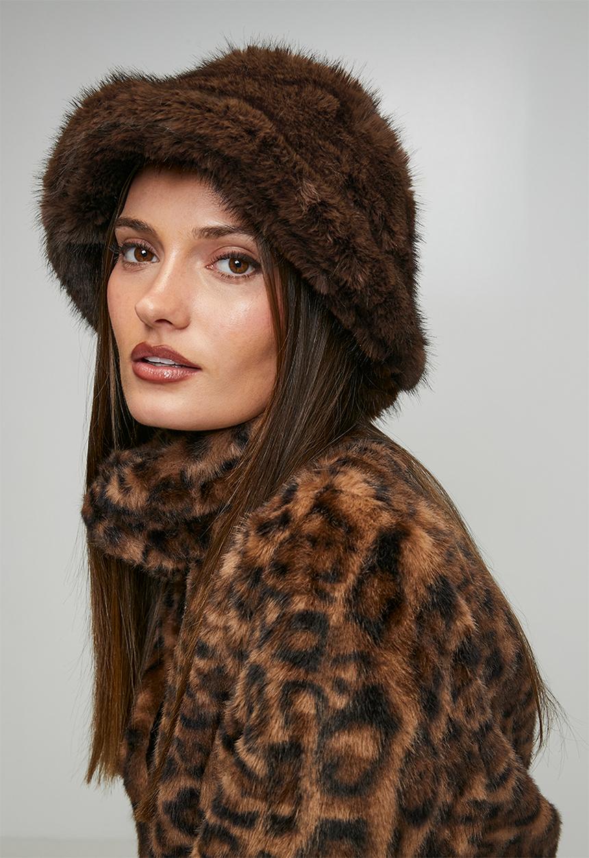 Tessa Design - Cosette Faux Fur Hat - Brown
