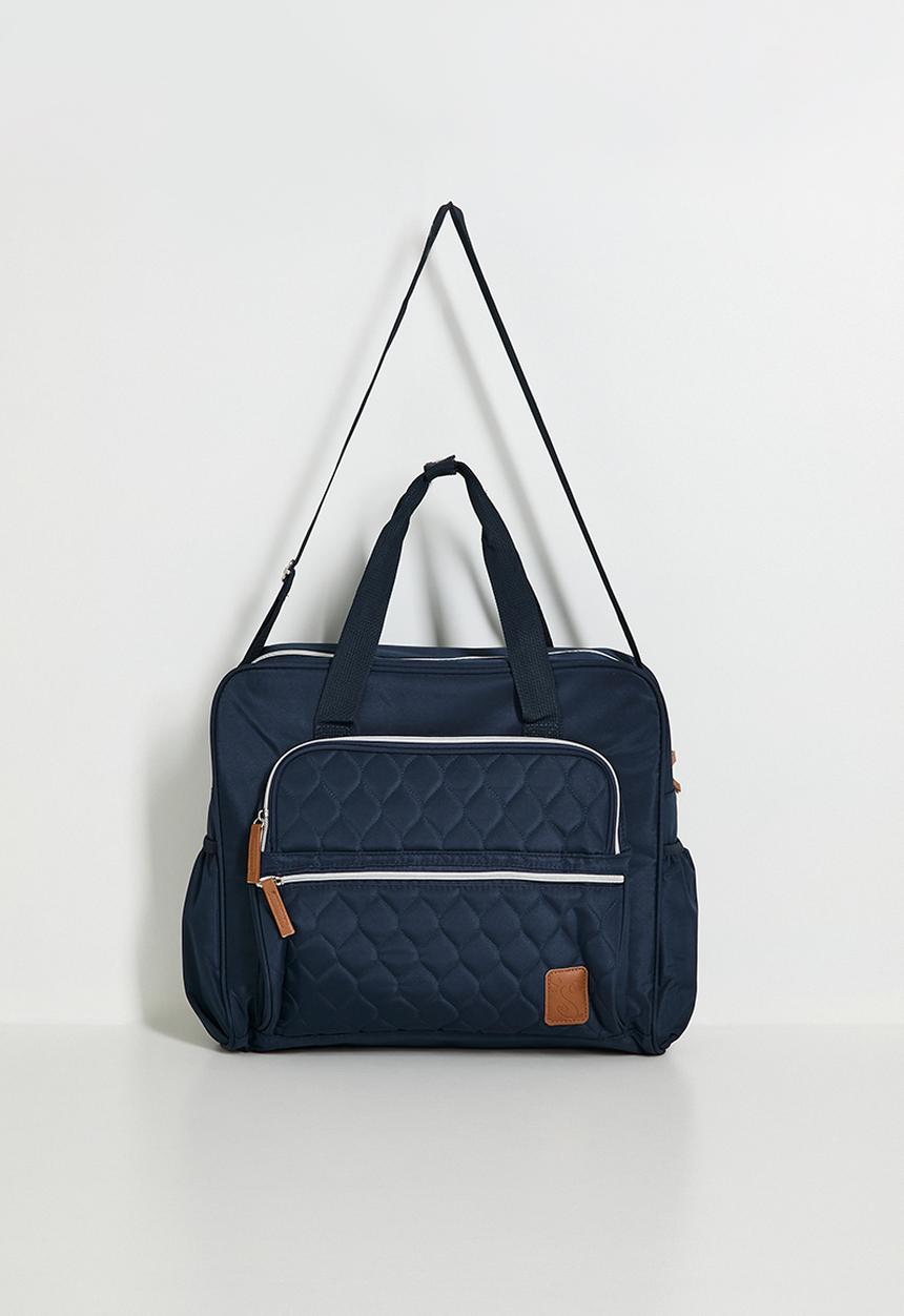 Character Group - Baby Bowler Nappy Bag Navy Squiggle - grey
