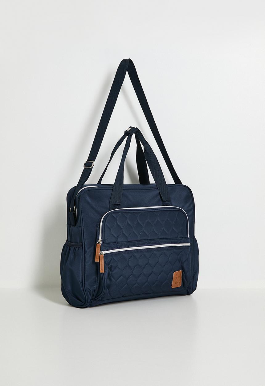 Character Group - Baby Bowler Nappy Bag Navy Squiggle - grey