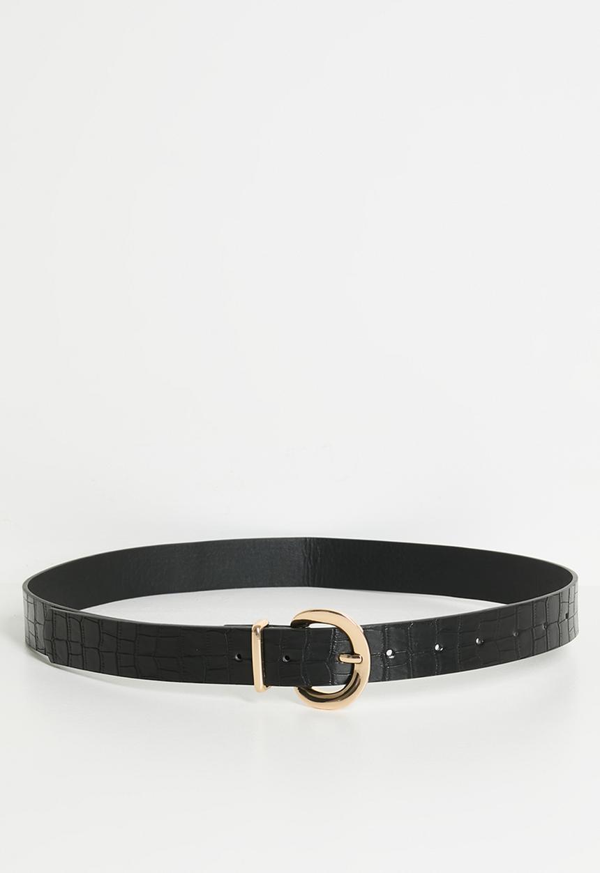 Tessa Design - Bea Snake Imprint Belt - Black
