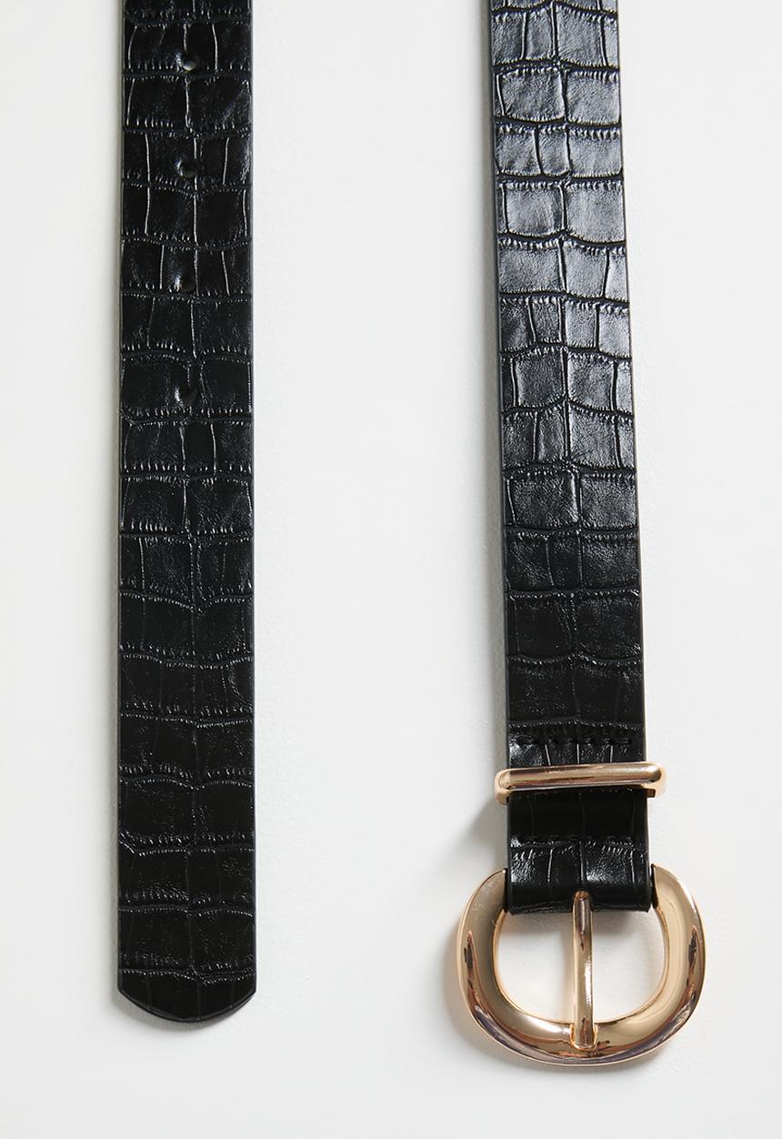 Tessa Design - Bea Snake Imprint Belt - Black
