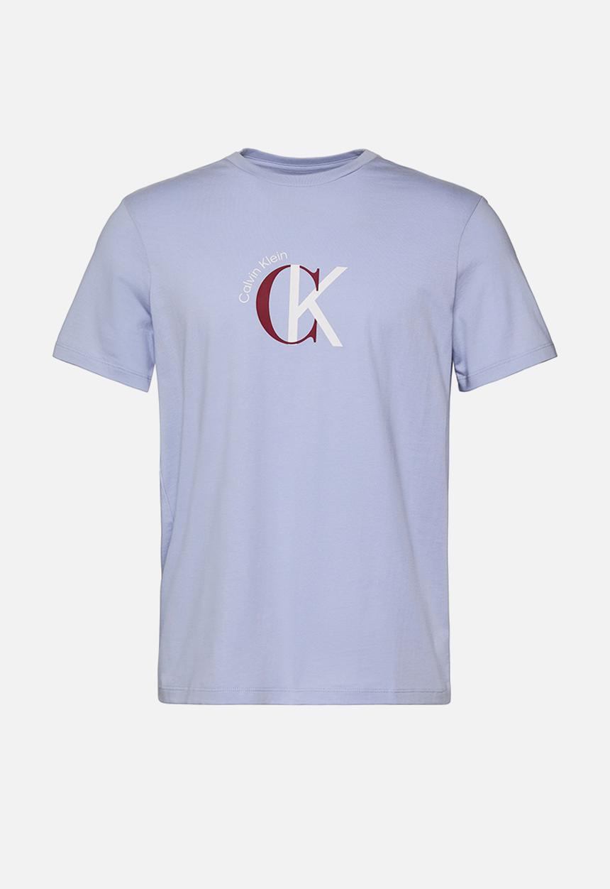 Calvin Klein - Ss 30S Whsl Ckj 2Tone Ck Graphic Tee - Casual Blue