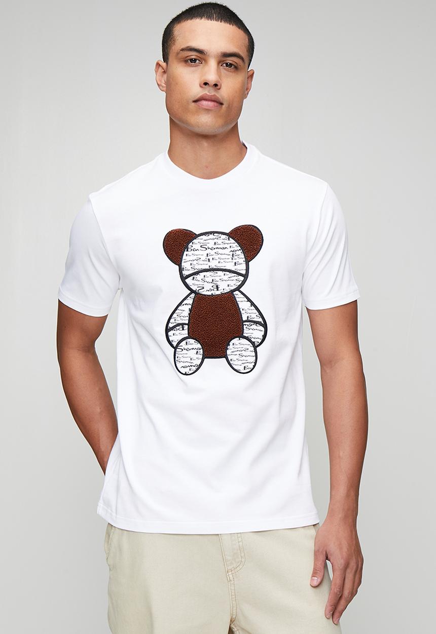 Ben Sherman - Ben Bear Chenille Fur 260g Tee-Shirt - White