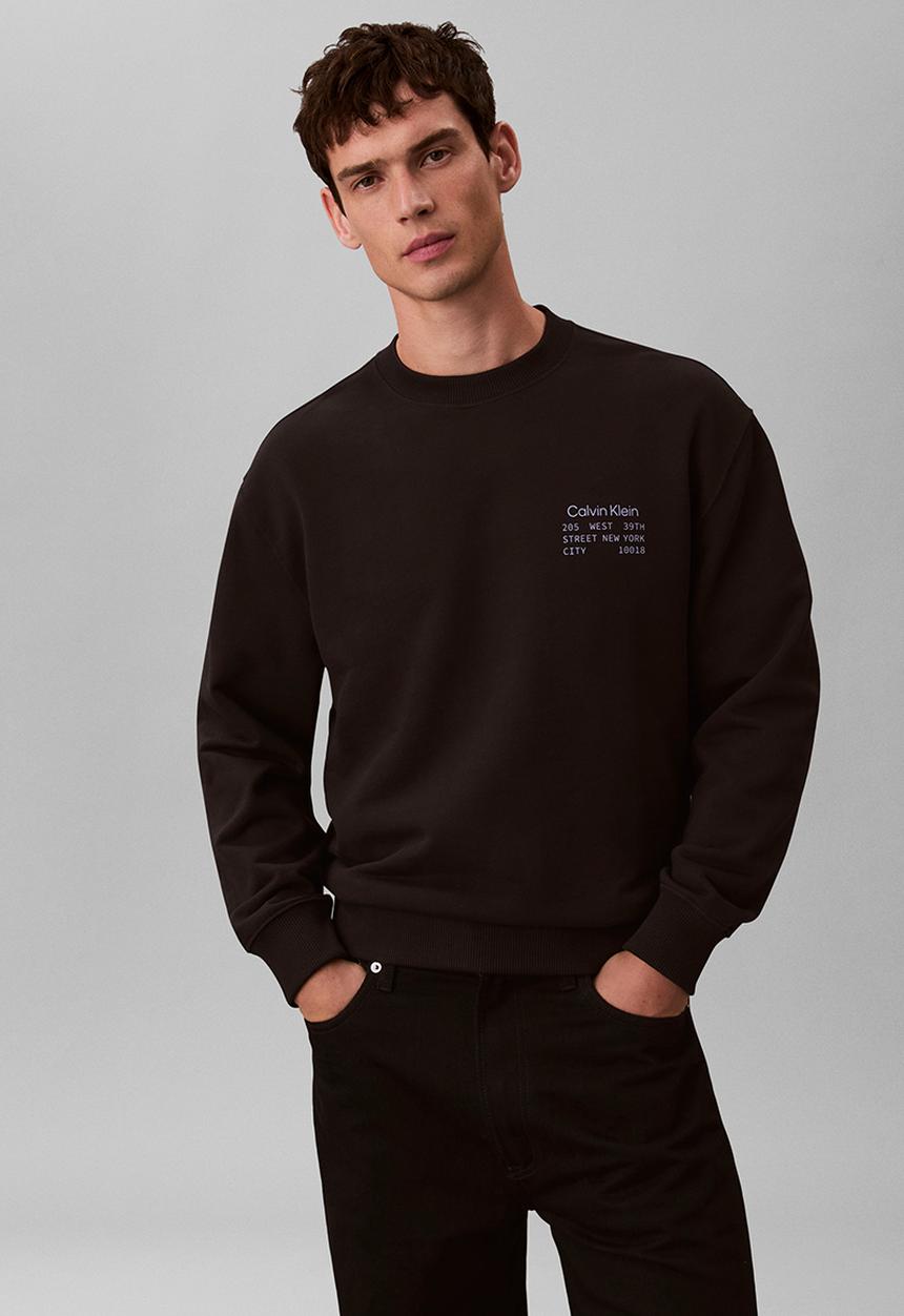 Calvin Klein - Ls Eu 350Terry Graphic Cn Swtshrt - Black
