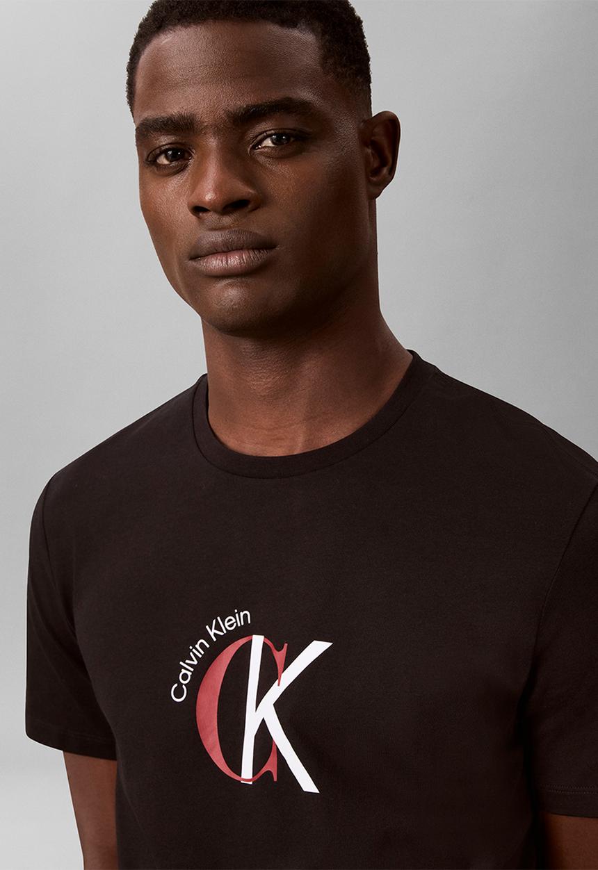 Calvin Klein - Ss 30S Whsl Ckj 2Tone Ck Graphic Tee - Black