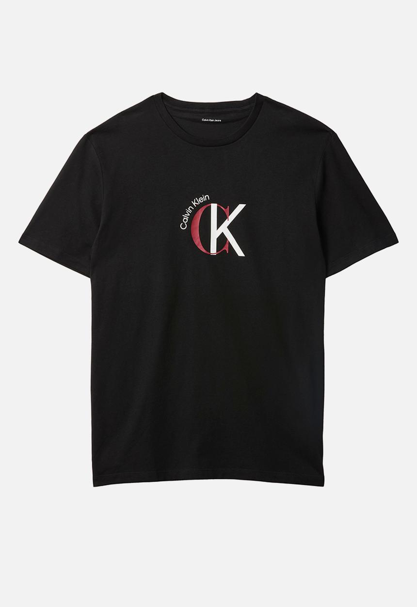 Calvin Klein - Ss 30S Whsl Ckj 2Tone Ck Graphic Tee - Black