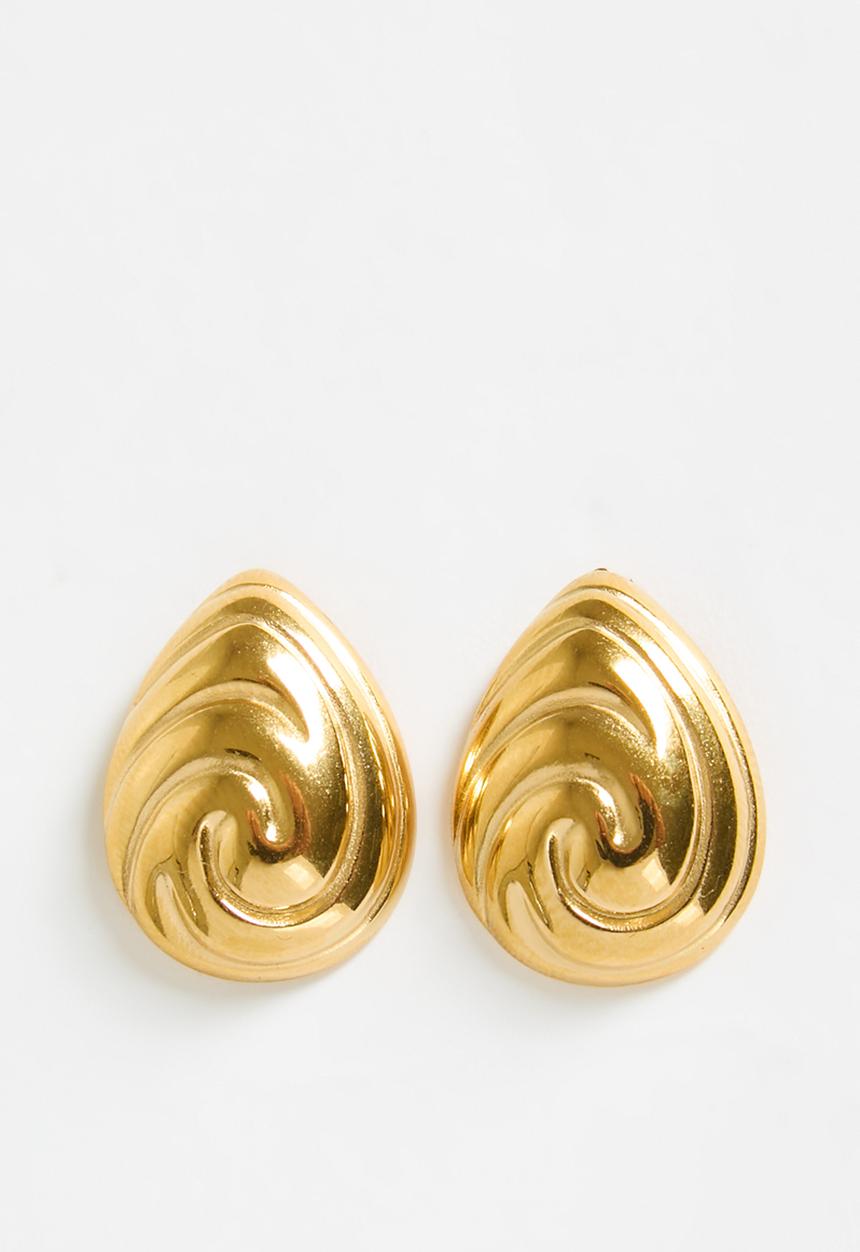 Zoe on Trend - Elegant shell design earrings - gold