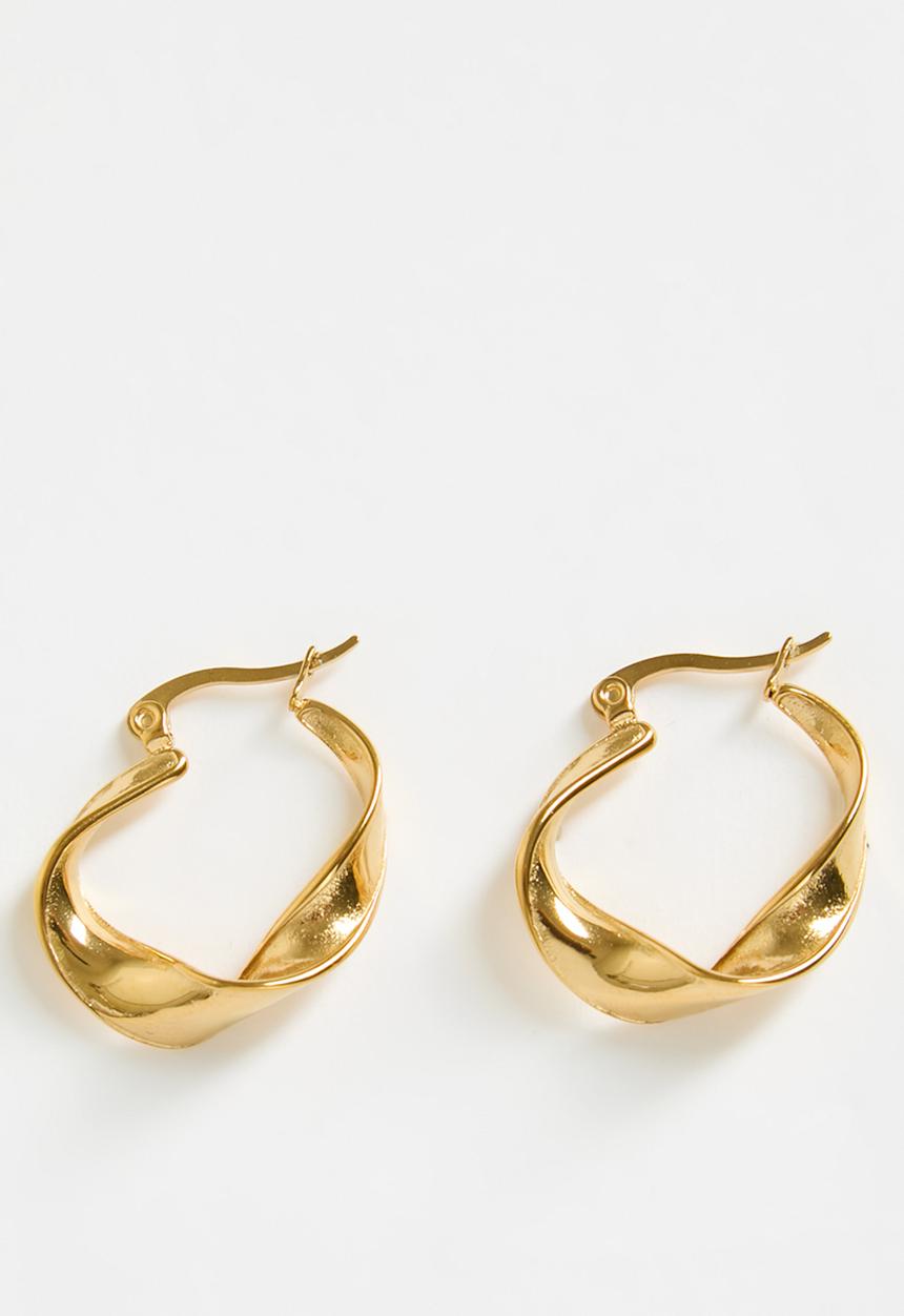 Zoe on Trend - Organic twisted hoop earrings - gold