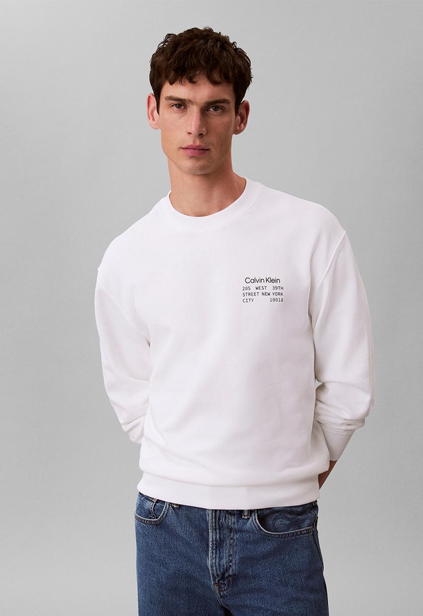 Calvin Klein - Ls Eu 350Terry Graphic Cn Swtshrt - Bright White