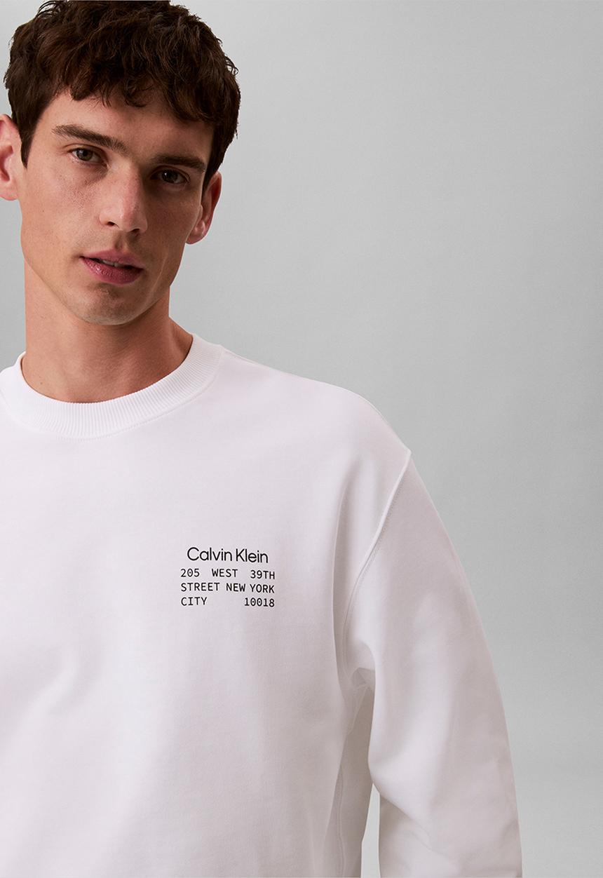 Calvin Klein - Ls Eu 350Terry Graphic Cn Swtshrt - Bright White