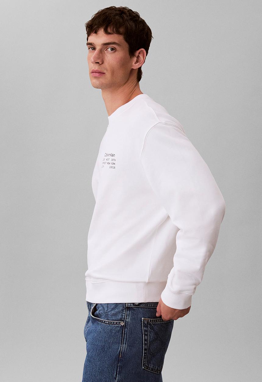Calvin Klein - Ls Eu 350Terry Graphic Cn Swtshrt - Bright White