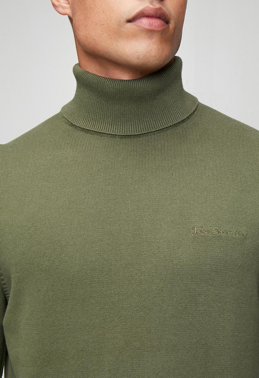 Ben Sherman - Roll neck Knit - Olive Night