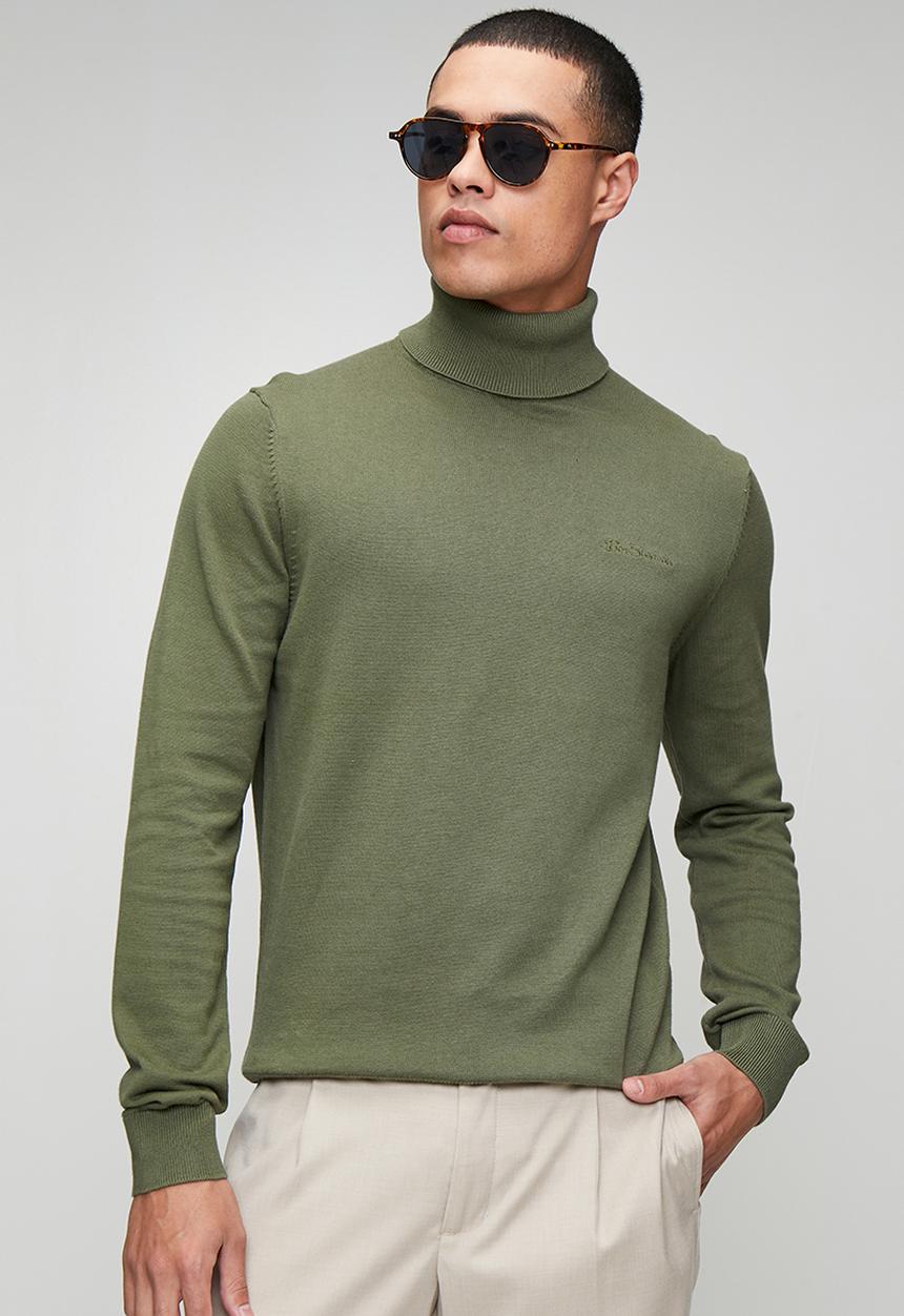 Ben Sherman - Roll neck Knit - Olive Night