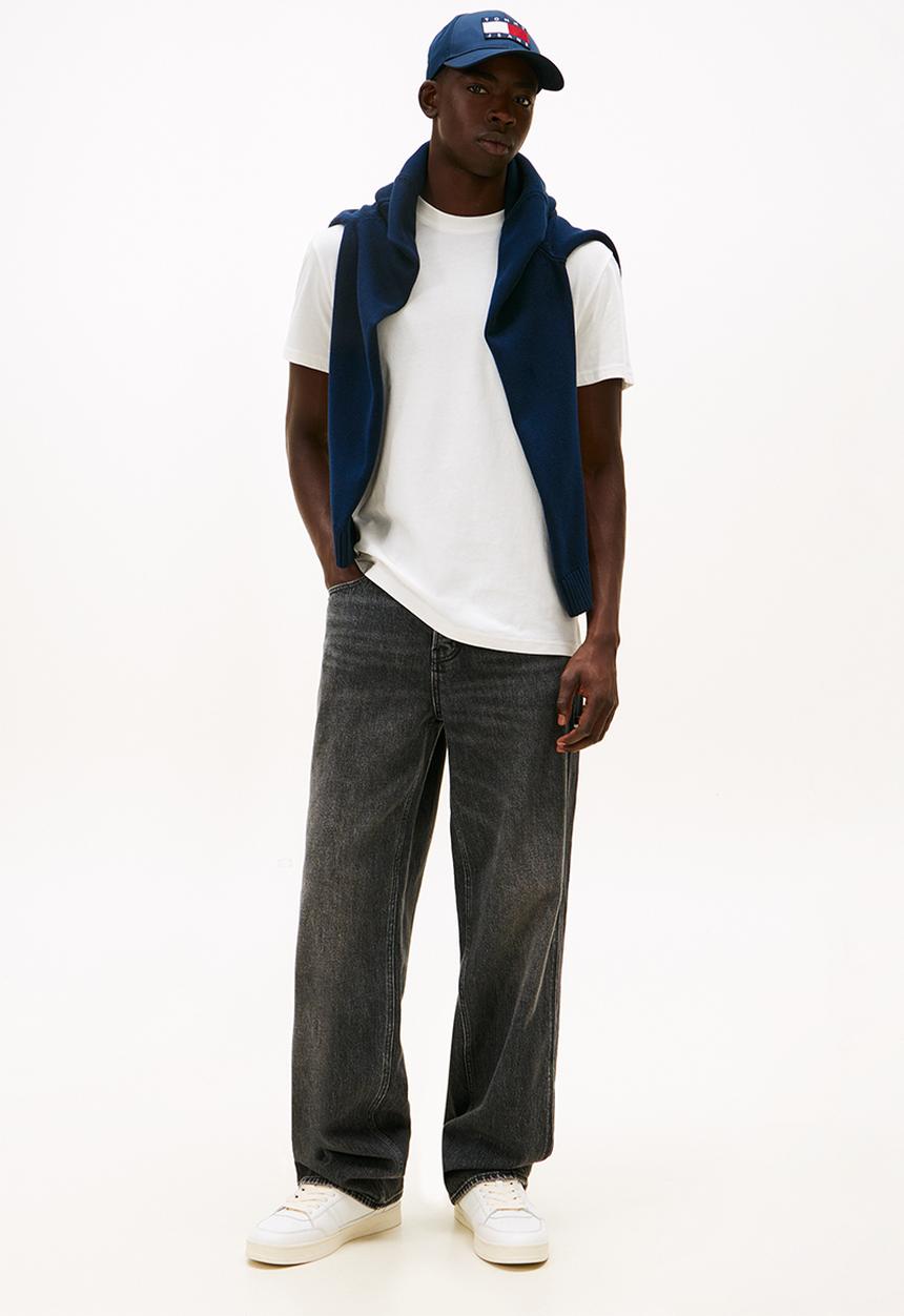 Tommy Hilfiger - Tjm Slim Linear Ss Tee 2Pck Ext - Ecru / Black