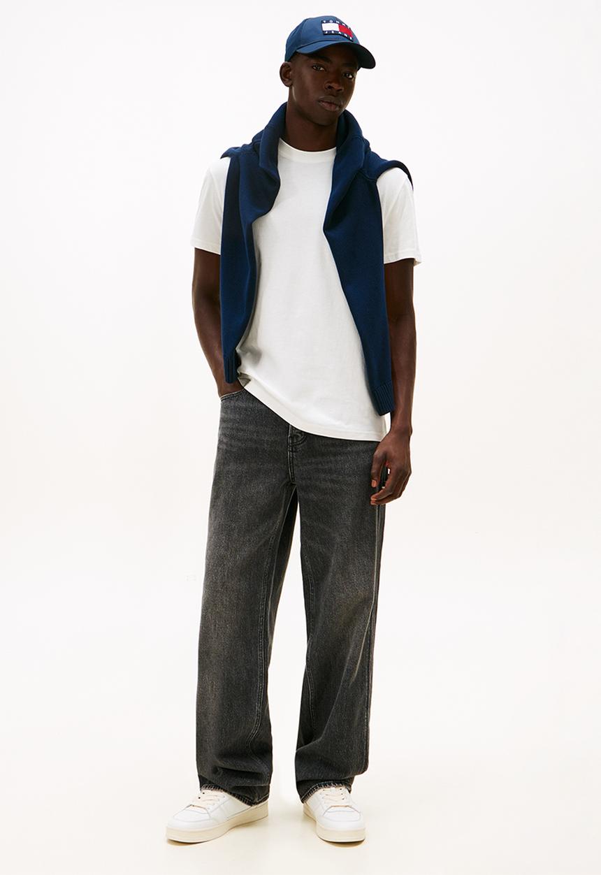 Tommy Hilfiger - Tjm Slim Linear Ss Tee 2Pck Ext - Ecru / Black