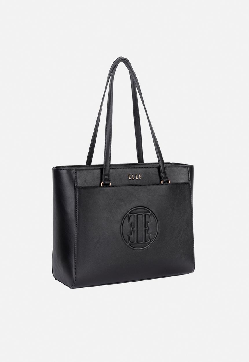 Elle - Embossed Tote - Black