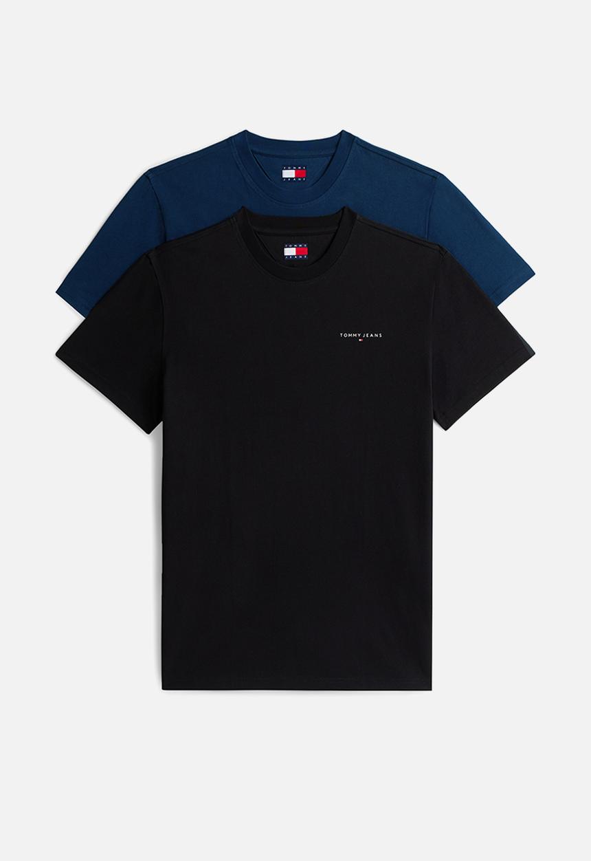 Tommy Hilfiger - Tjm Slim Linear Ss Tee 2Pck Ext - Black / Dark Night Navy