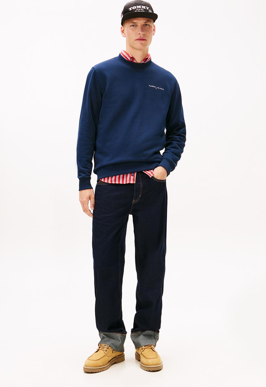 Tommy Hilfiger - Tjm Reg Linear Crew Ext - Dark Night Navy