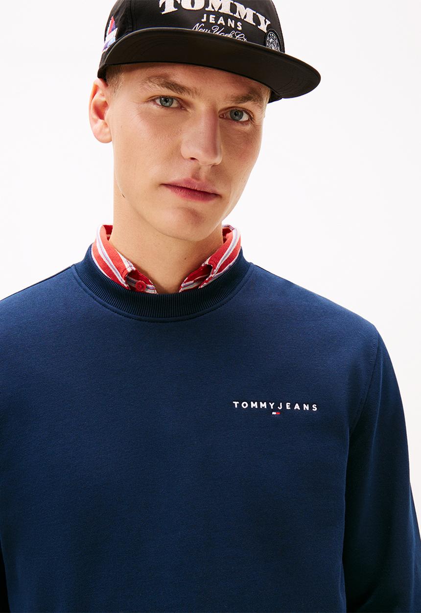 Tommy Hilfiger - Tjm Reg Linear Crew Ext - Dark Night Navy