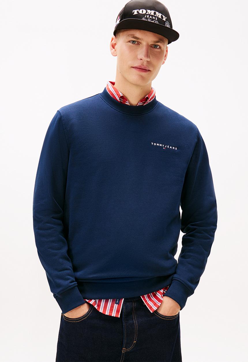 Tommy Hilfiger - Tjm Reg Linear Crew Ext - Dark Night Navy