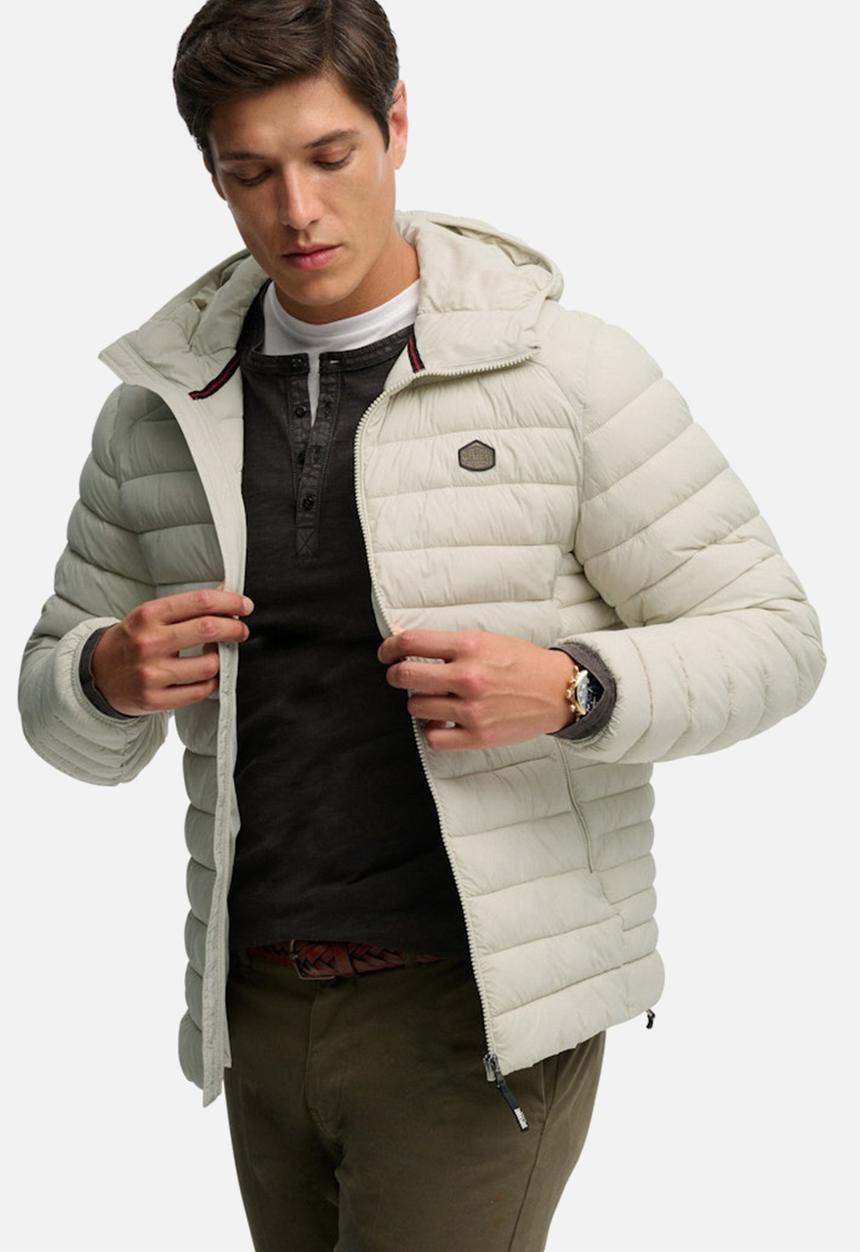 Superdry. - HOODED FUJI LITE JACKET  - Light Stone Beige