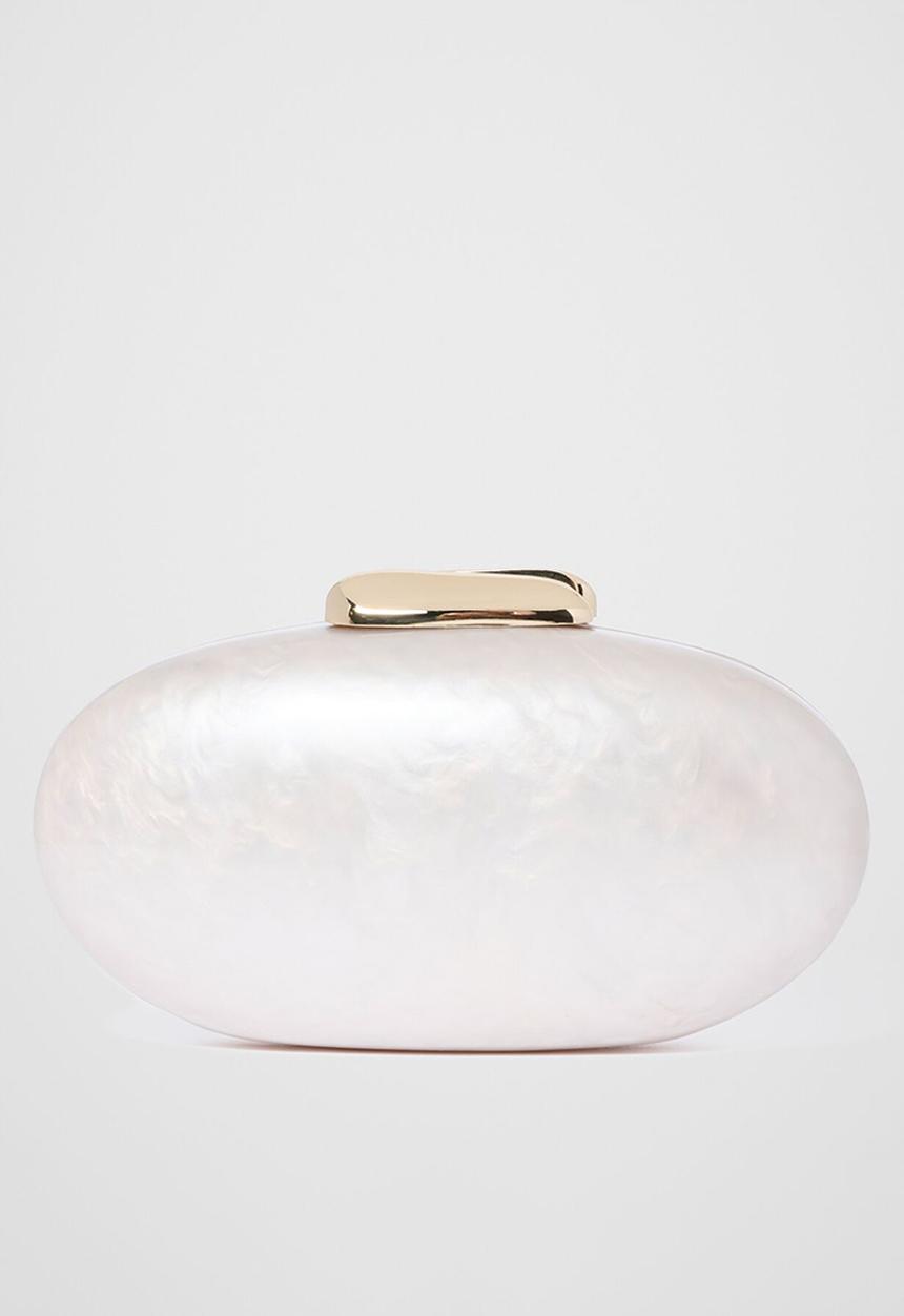 Forever New - Patty Oval Pearl Hardcase Clutch In Pearl