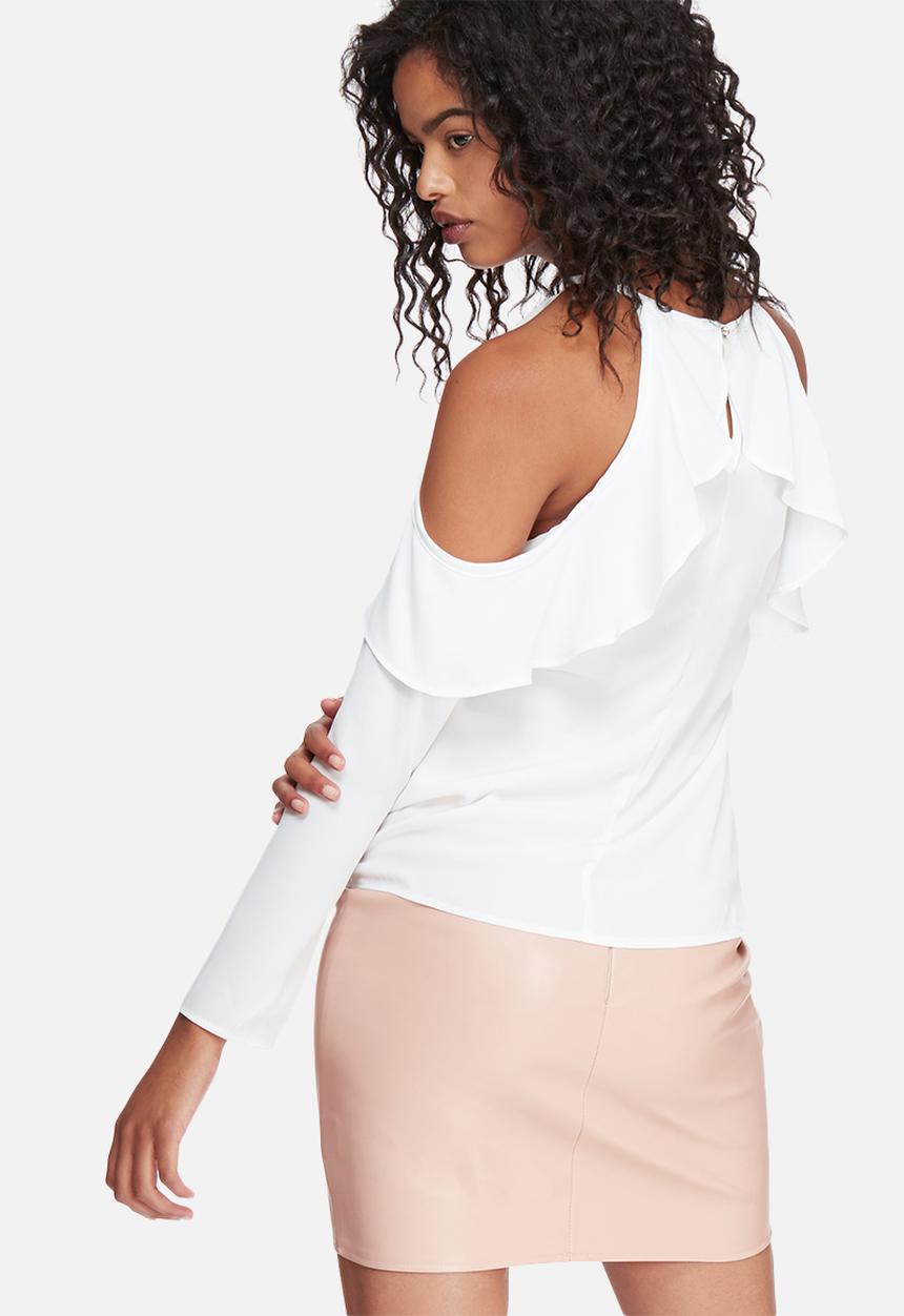 dailyfriday - Fitted cold shoulder ruffle blouse