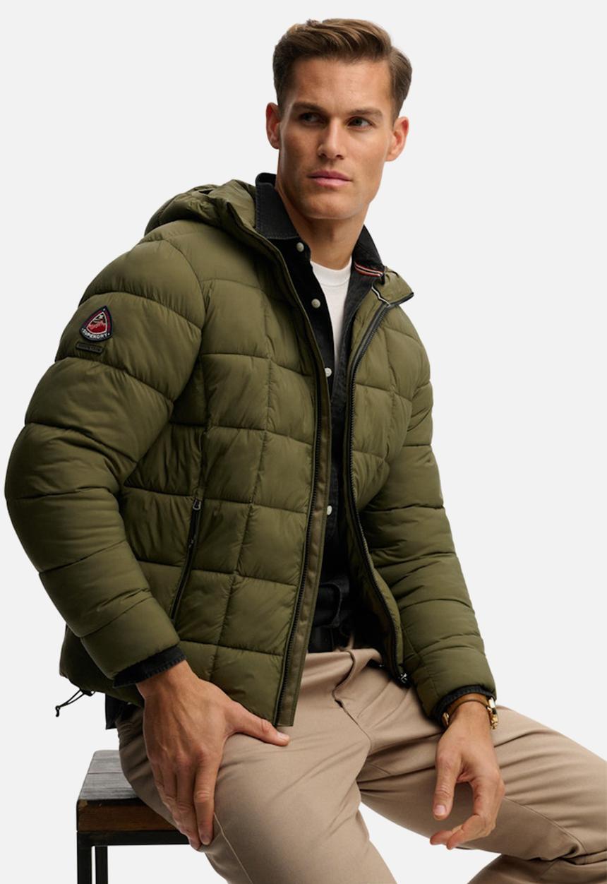 Superdry. - HOOD BOX QUILT FUJI LITE JKT  - Chive Green
