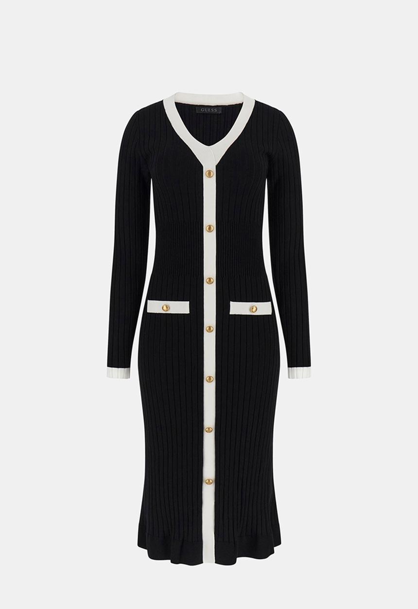 GUESS - Ls Vn Laurel Swtr Dress - Jet Black A996