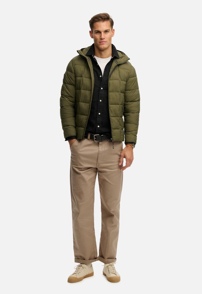 Superdry. - HOOD BOX QUILT FUJI LITE JKT  - Chive Green