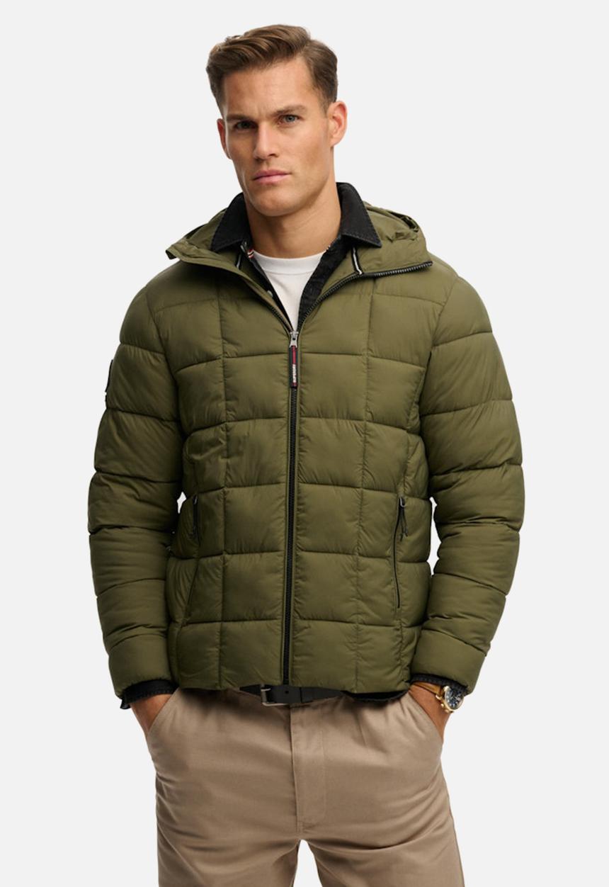 Superdry. - HOOD BOX QUILT FUJI LITE JKT  - Chive Green