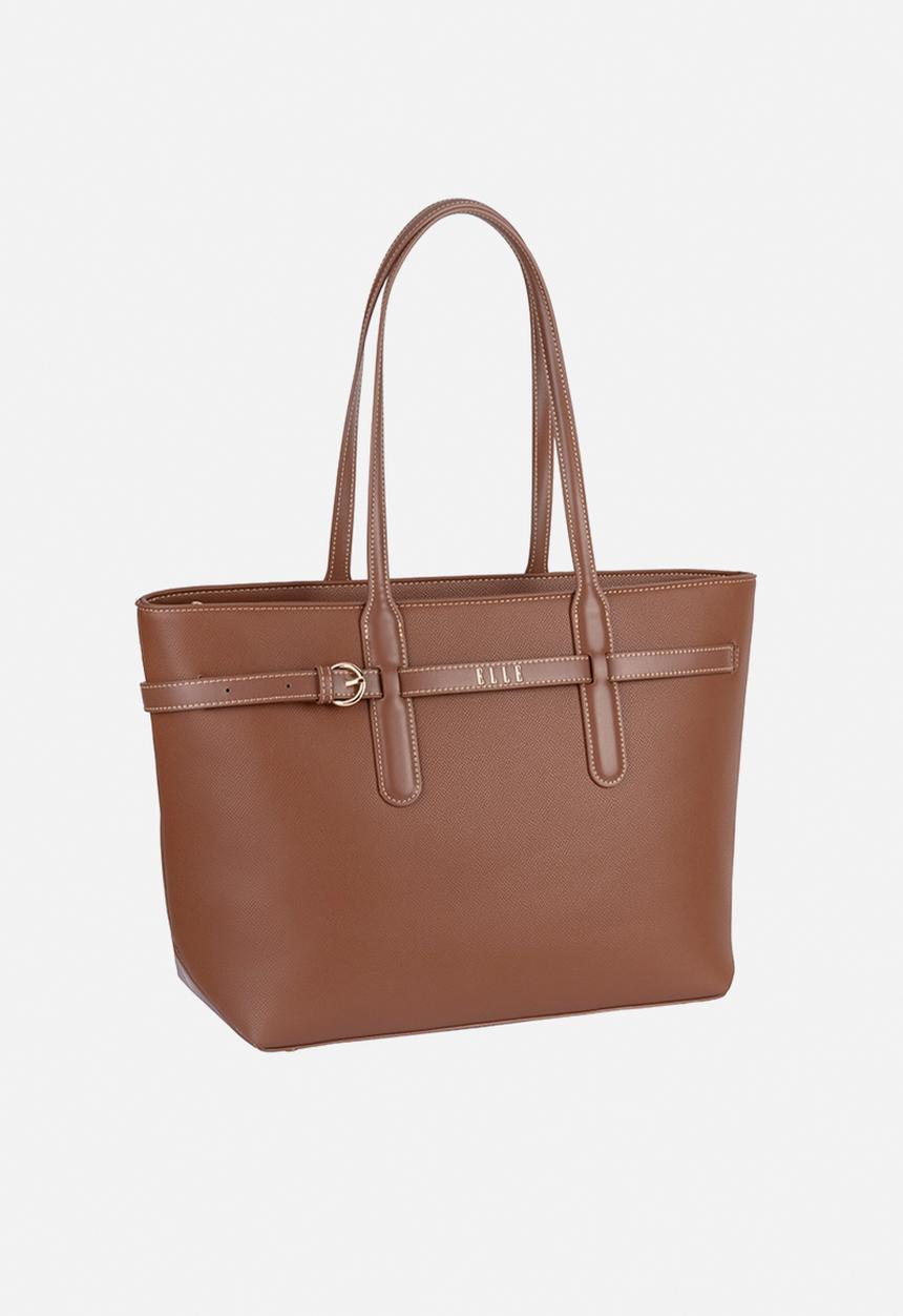 Elle - Belt Buckle Tote - Brown