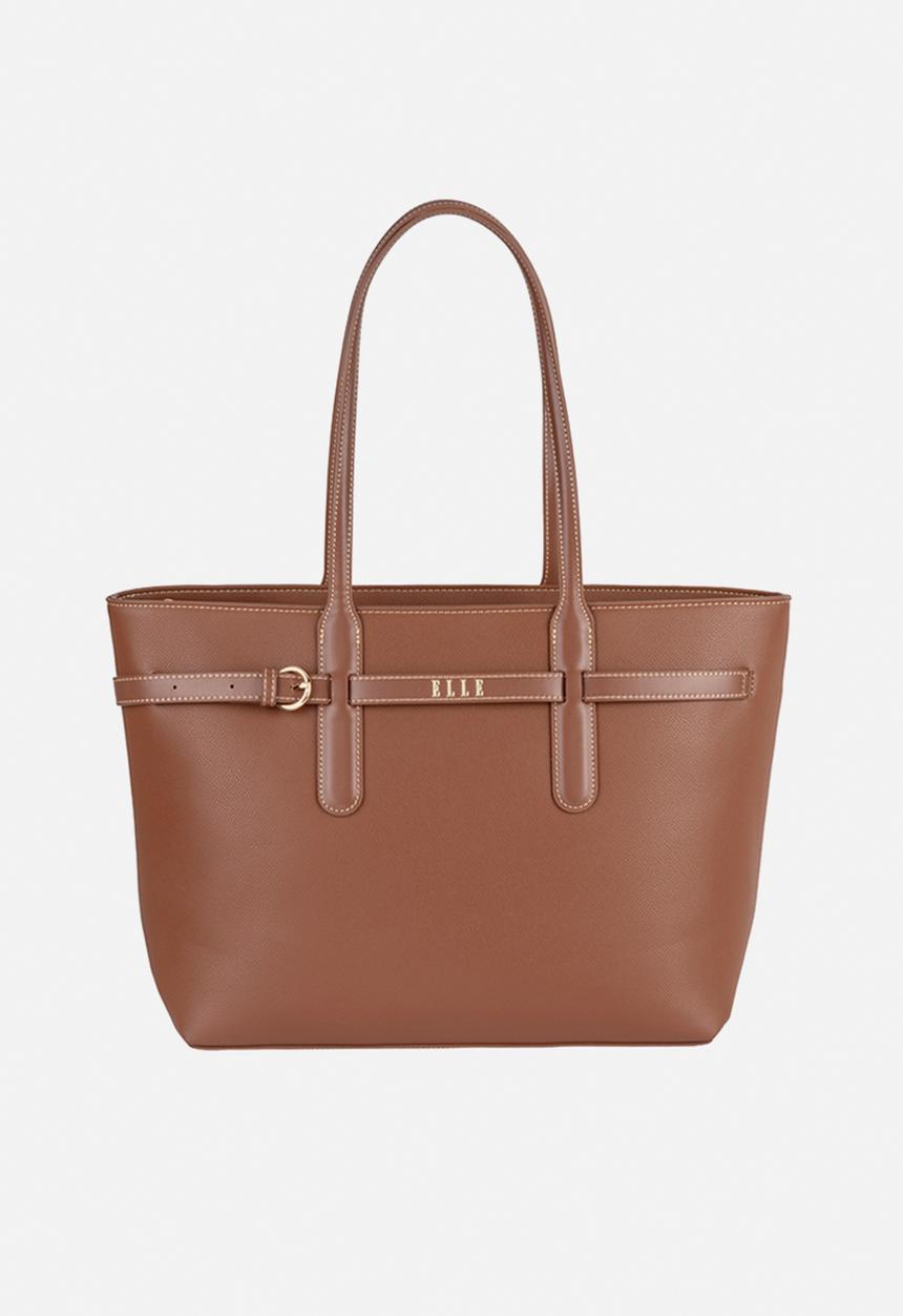 Elle - Belt Buckle Tote - Brown
