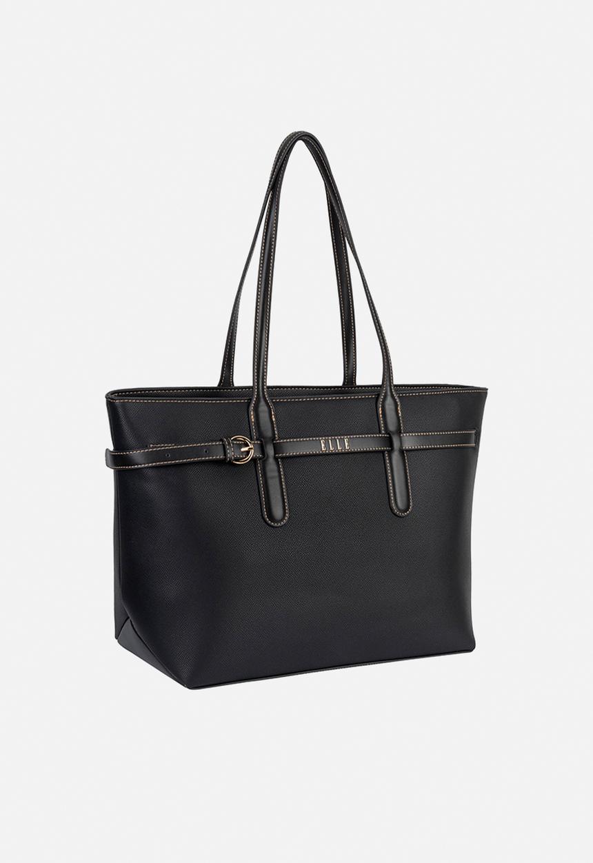 Elle - Belt Buckle Tote - Black
