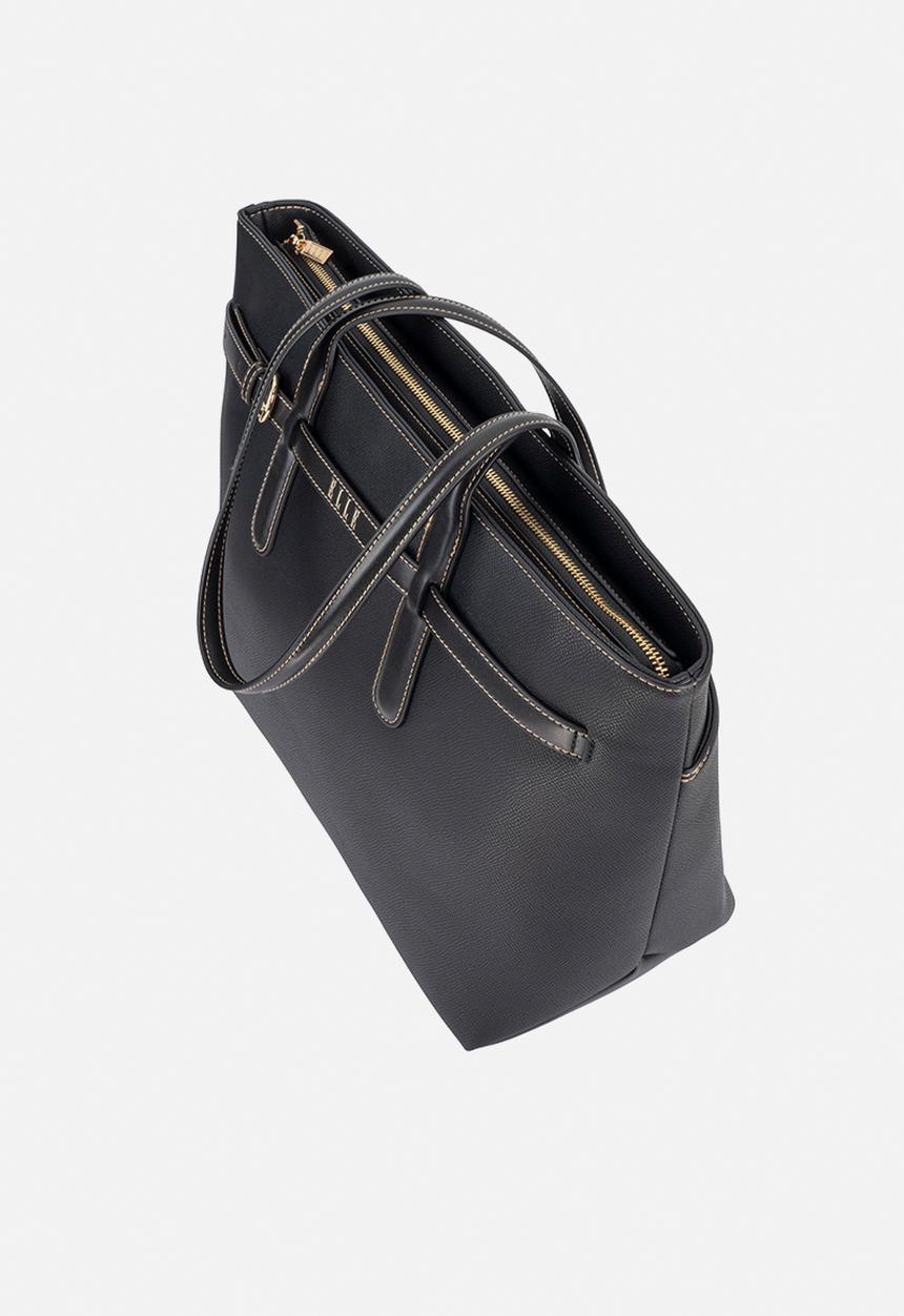Elle - Belt Buckle Tote - Black