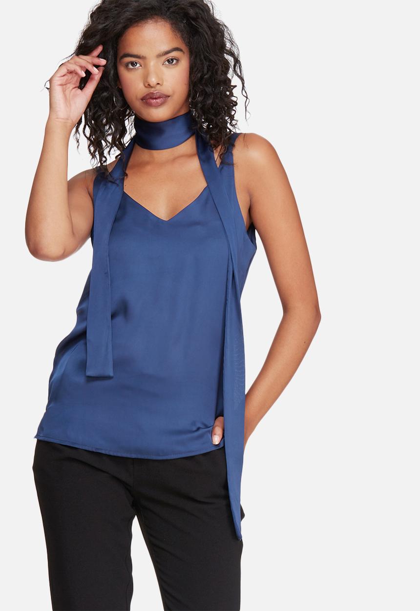 dailyfriday - Satin cami with self fabric neck tie