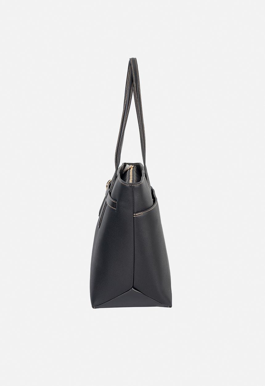 Elle - Belt Buckle Tote - Black