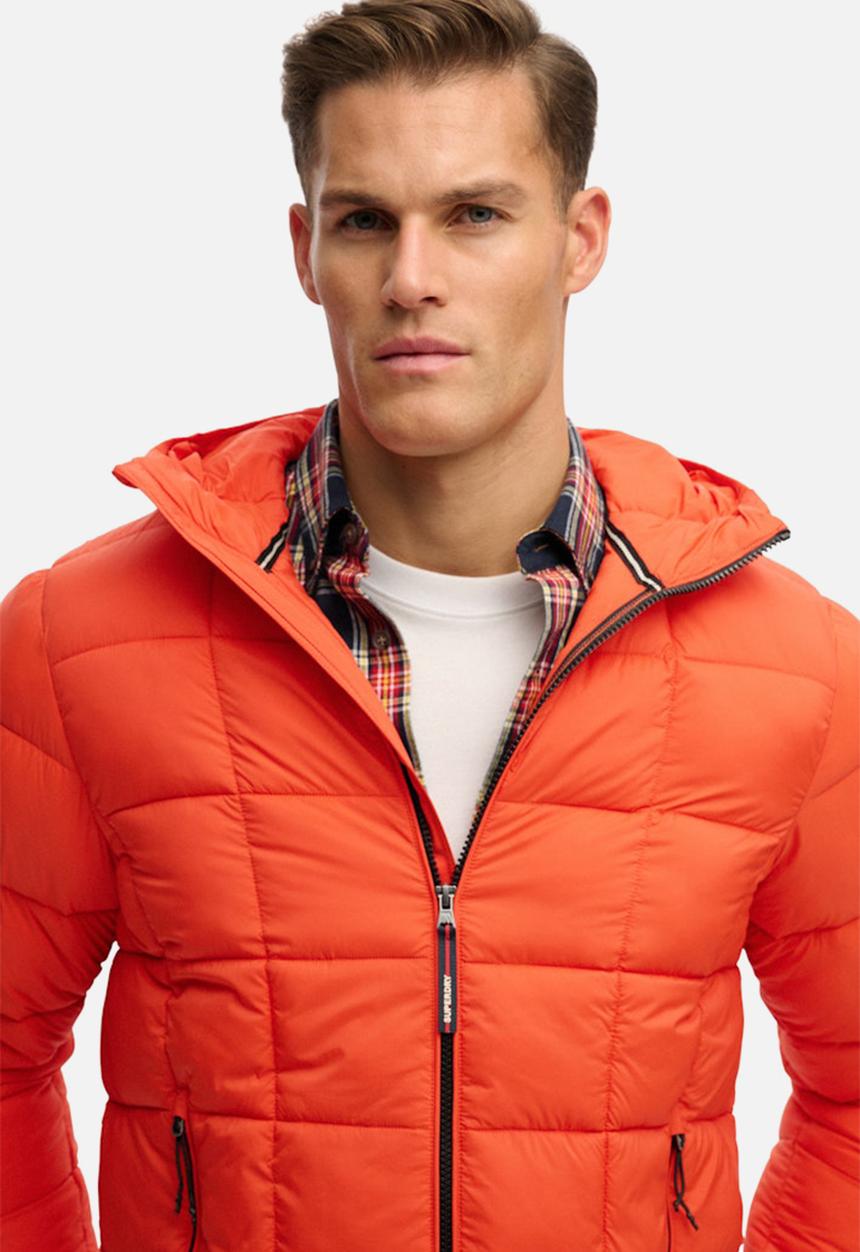 Superdry. - HOOD BOX QUILT FUJI LITE JKT  - Peak Orange