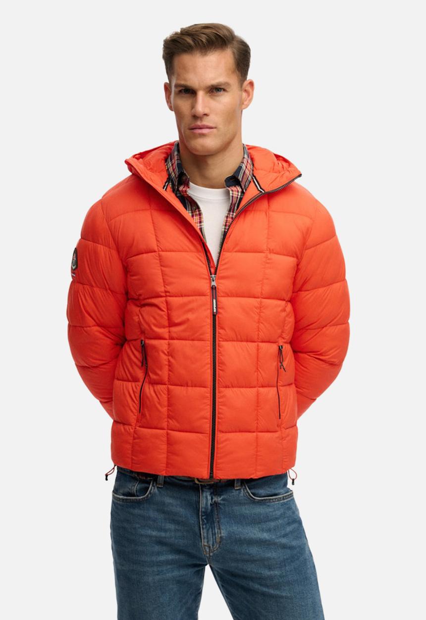 Superdry. - HOOD BOX QUILT FUJI LITE JKT  - Peak Orange